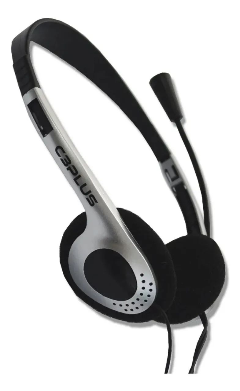 Fone com Microfone C3Plus PH-01SI Prata P2 Estéreo Over-Ear com Controle pode retirar no l - Foto 4