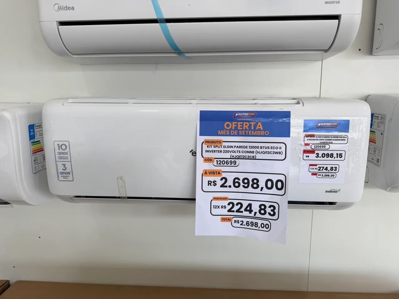 Kit split elgin parede 12.000 BT inverter - Foto 4