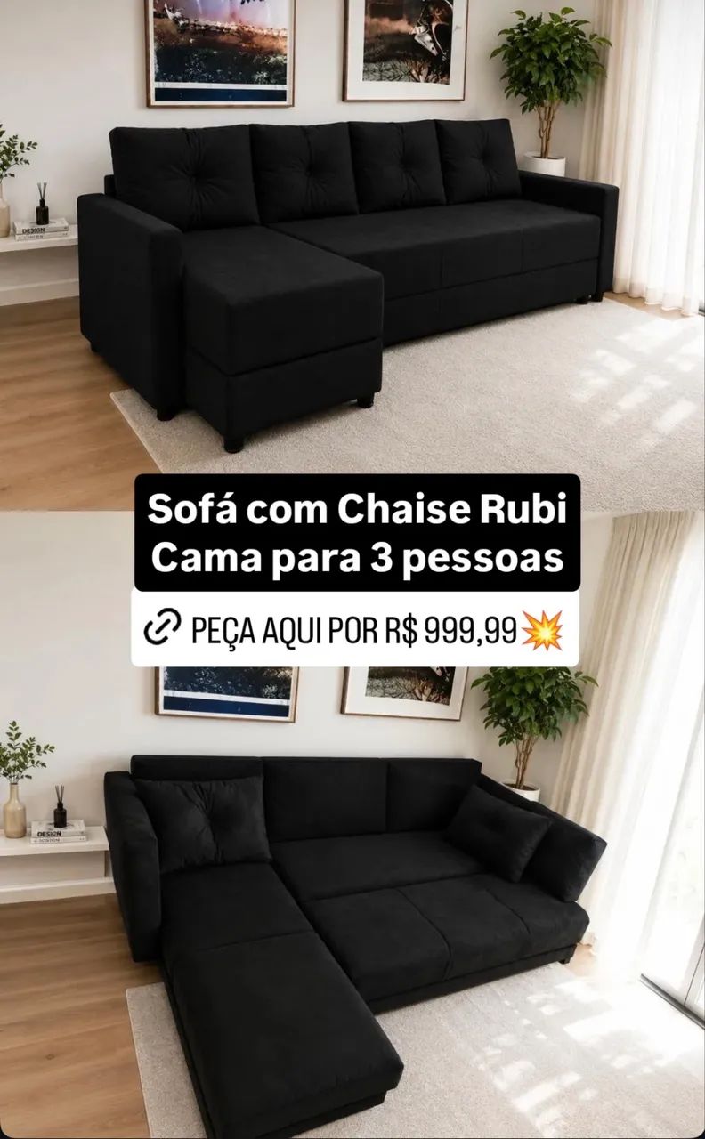 SOFÁ MULTIFUNCOES RUBI R$ 999,99 CORES DIVERSAS PAGUE NA ENTREGA - Foto 4