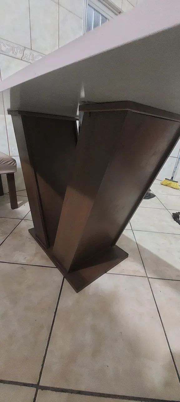 Conjunto Sala De Jantar Mesa 160x80cm Tampo Mdf - Foto 3