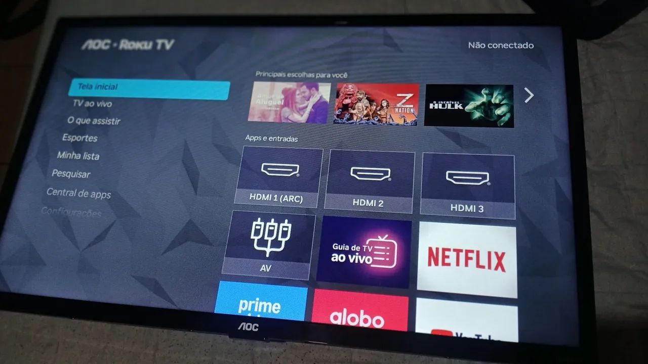 Tv 32 polegadas AOC sistema roku