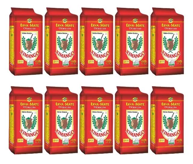 Kit 10 Erva-mate De Chimarrão Moída Grossa 1kg Ximango
