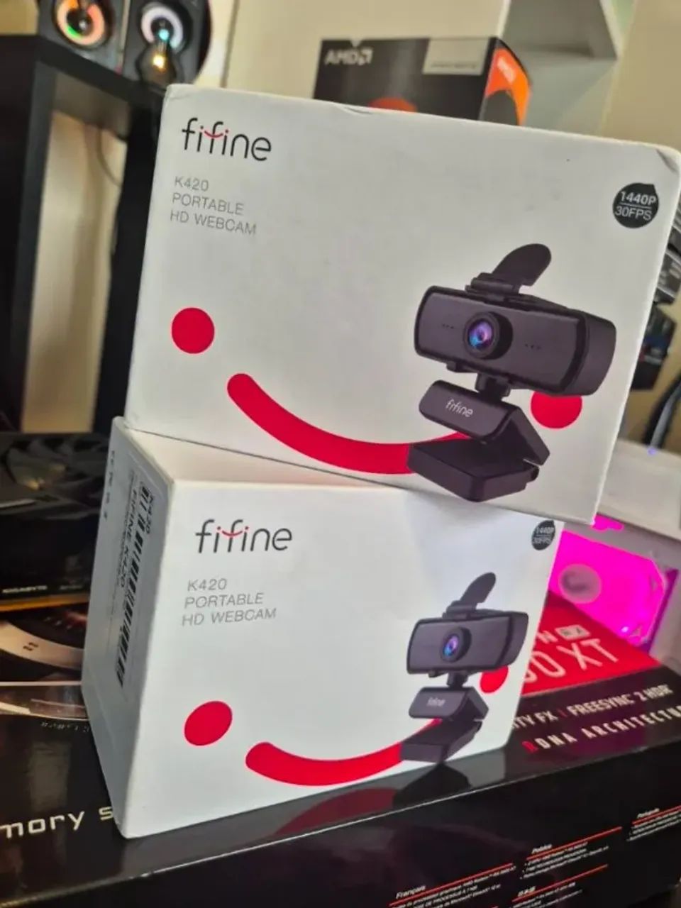 Webcam Fifine K420 2k 1440p C/ Tripe E Microfone Embutido - Foto 4