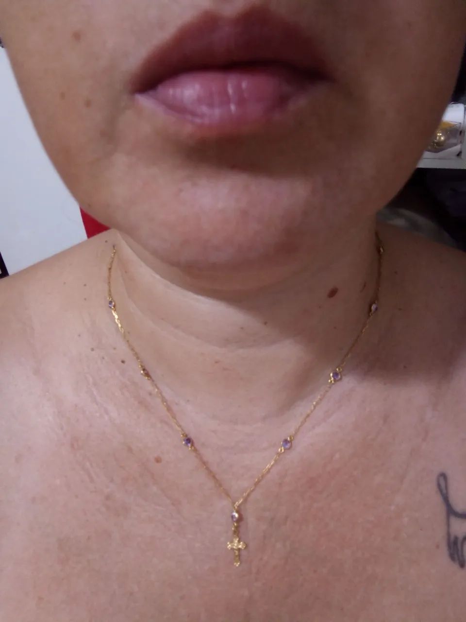 Corrente de ouro 18k com pedras de ametistas  - Foto 5