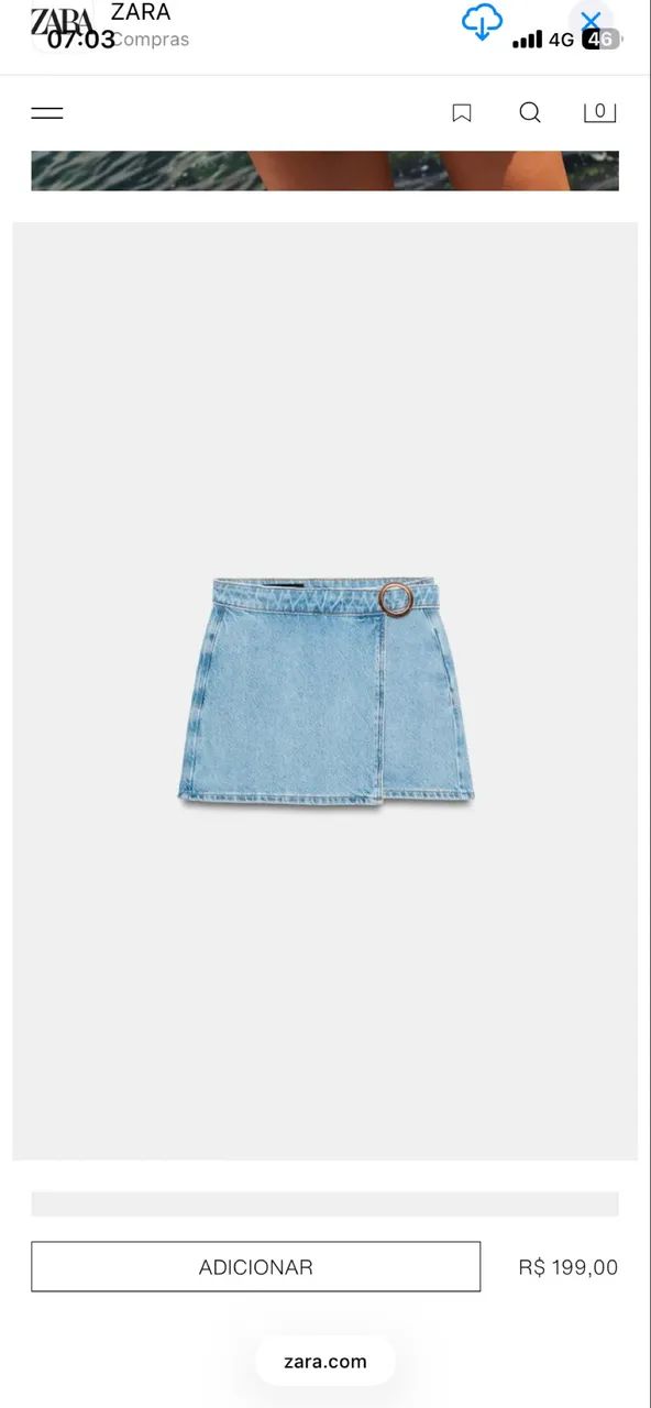 Short saia jeans Zara  - Foto 3