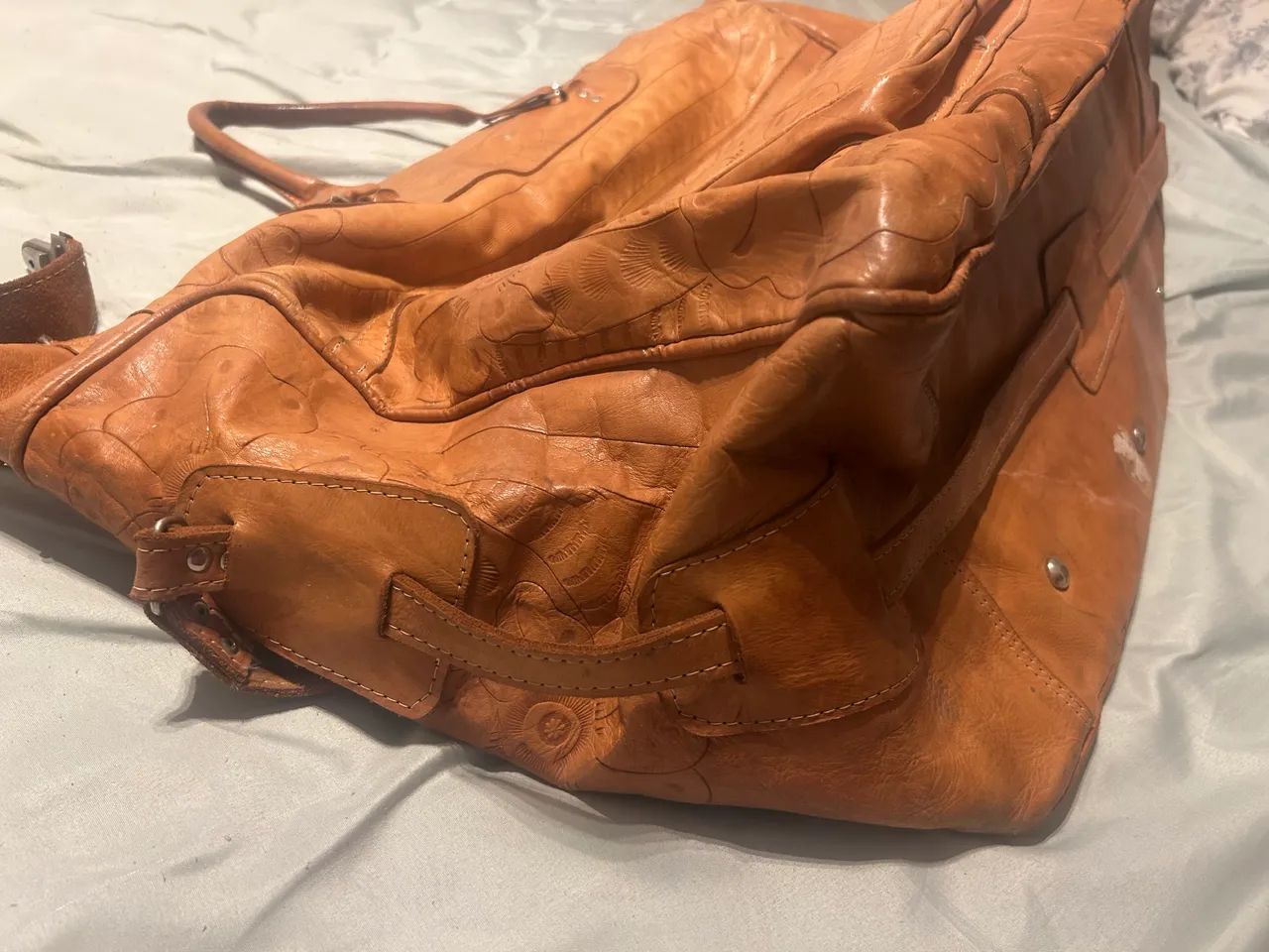 BOLSA DE COURO LEGÍTIMO (serve de mala) - Foto 3
