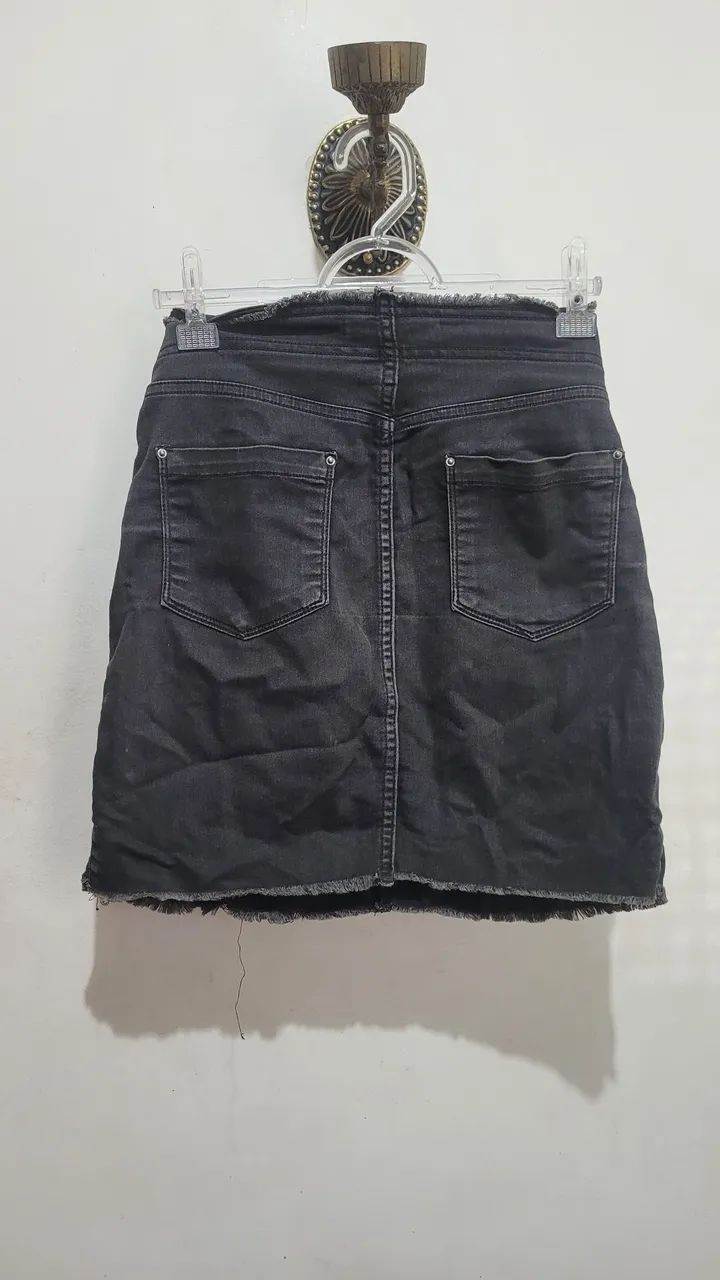 Saia jeans preta - Foto 2