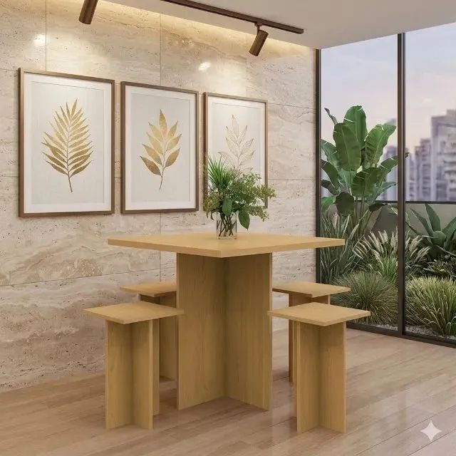 Mesa com 4 bancos (gett moveis)