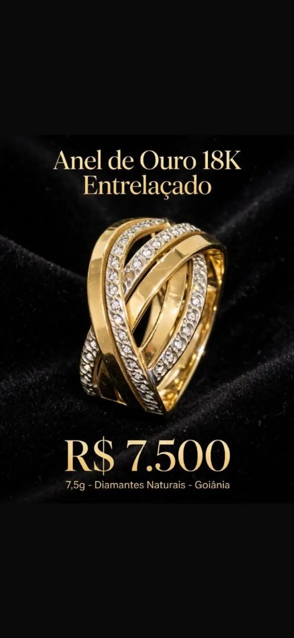 Anel entrelaçado com diamantes  - Foto 3