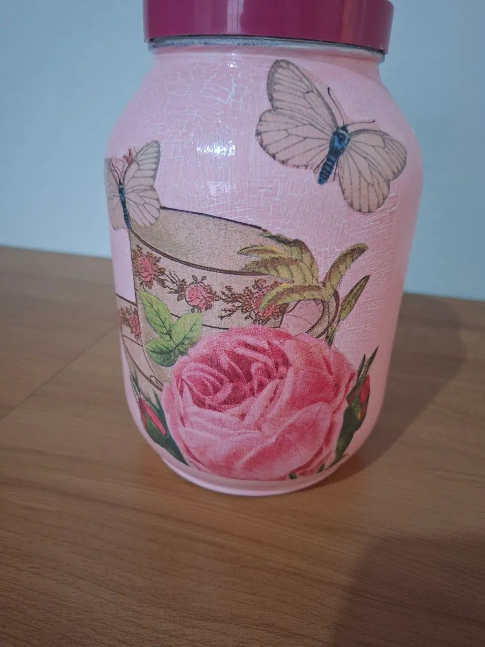 Pote de vidro decorado  - Foto 2