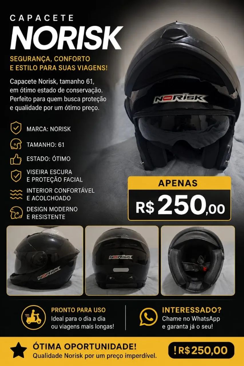 Capacete escamoteável com óculos escuros Norisk 