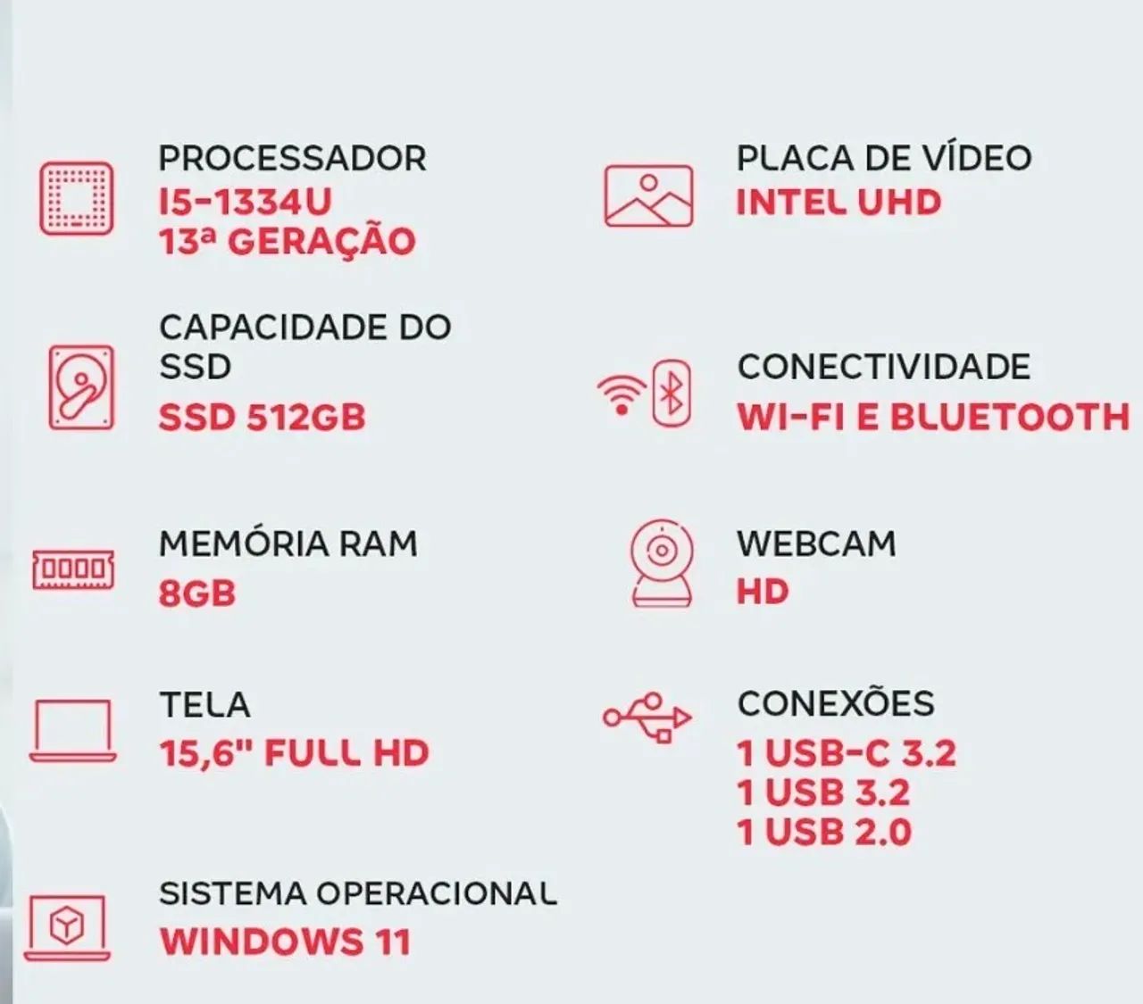 Notebook Dell 15.6pol Processador I5 13ª Geração  - Foto 3