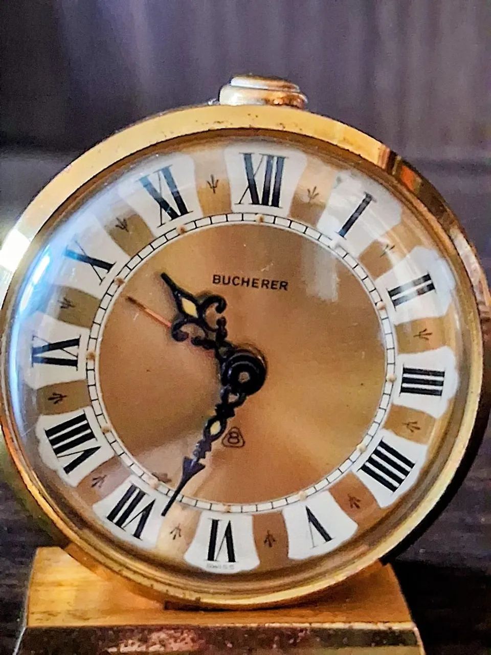 Relógio antigo suíço Bucherer bolso/ viagem  - Foto 4