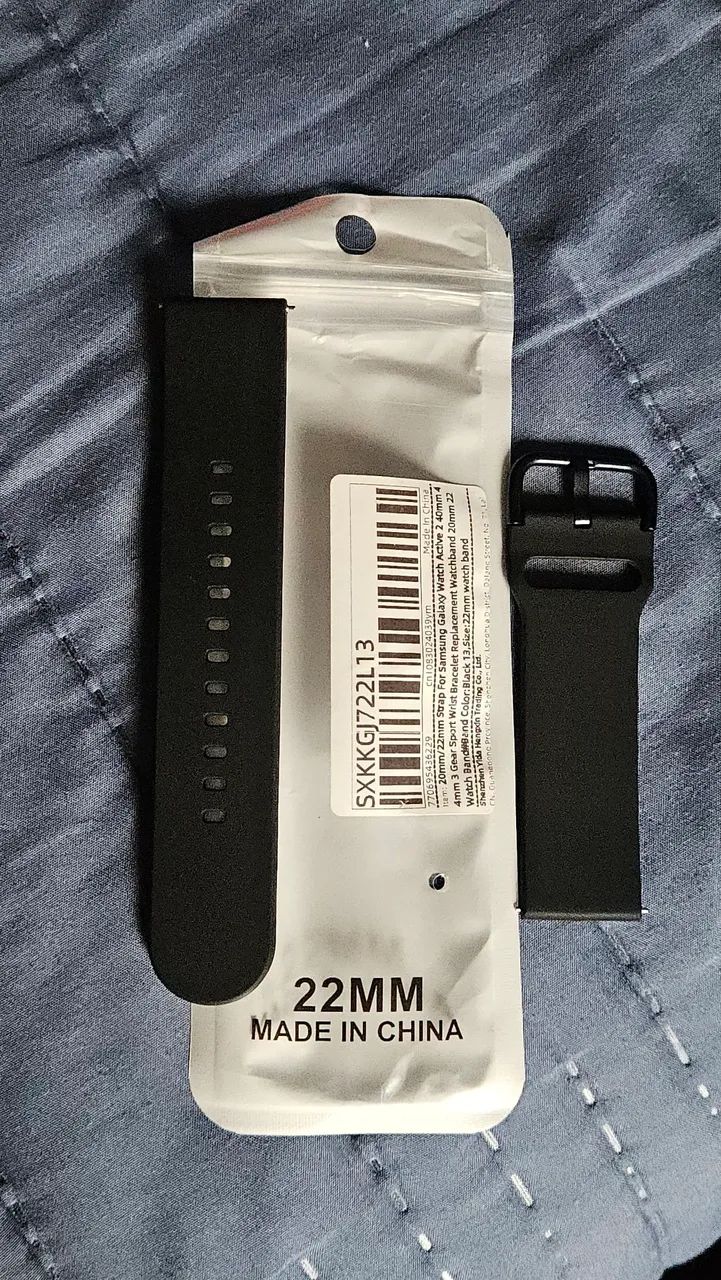 Pulseira de silicone. 22mm. Preta  - Foto 2