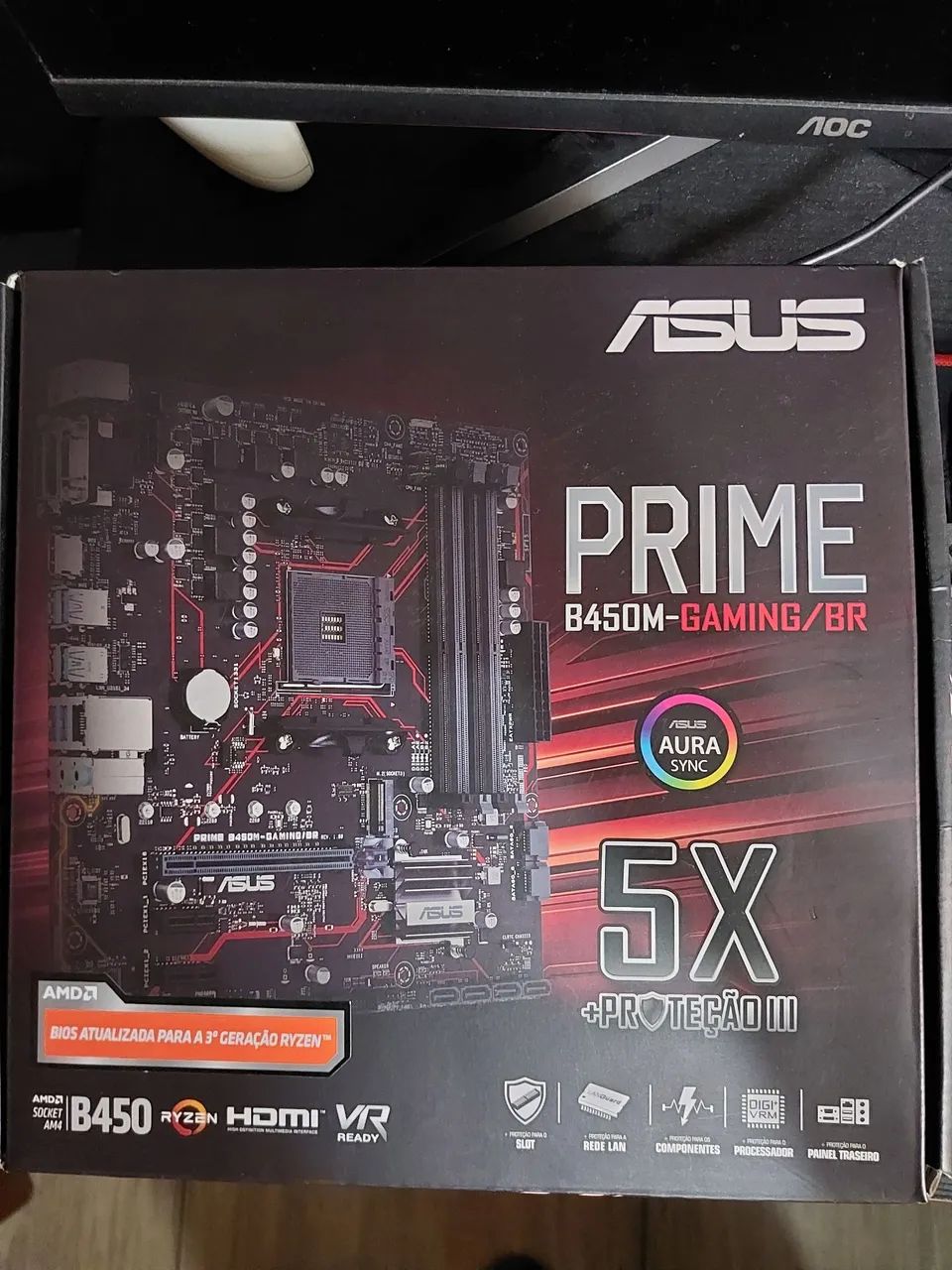 300R$ PLACA MAE ASUS PRIME B450M NOVA NA CAIXA COM MANUAL E NOTA