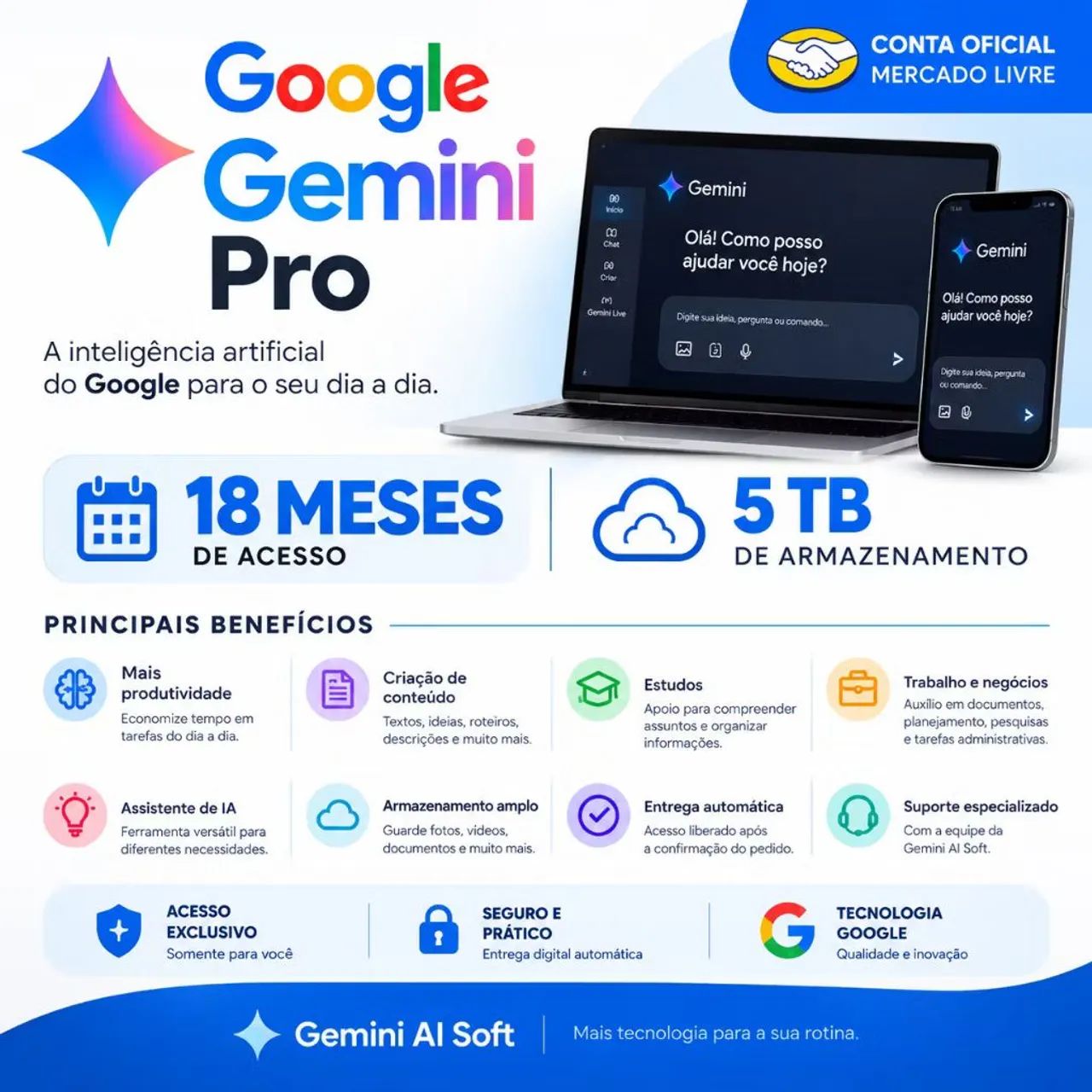 18 meses gemini pro +5TB DE ARMAZENAMENTO  - Foto 3