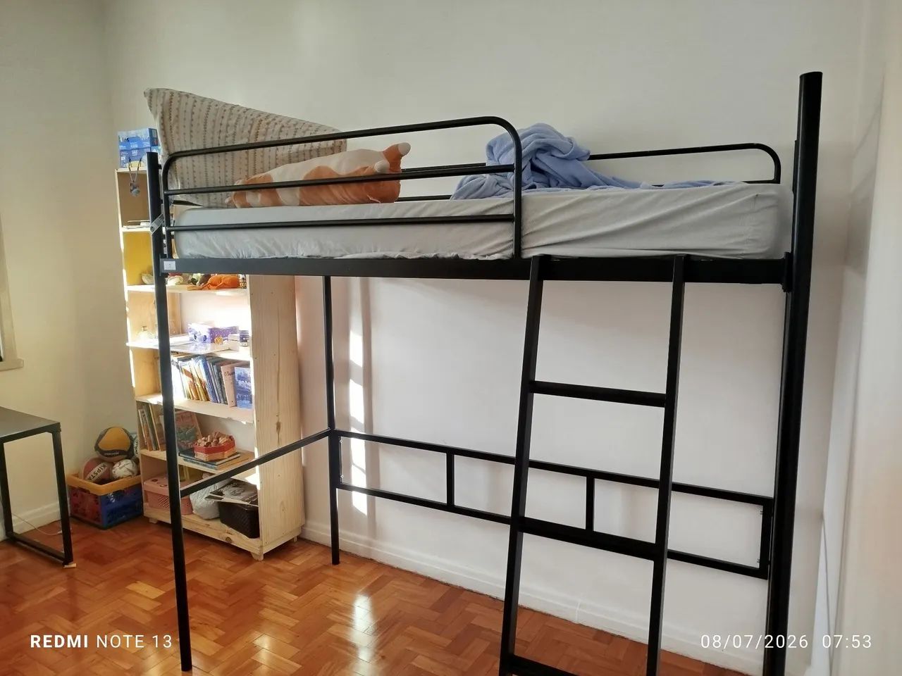 Cama Beliche Solteiro Ferro Suspenso Casa Tema - Foto 3