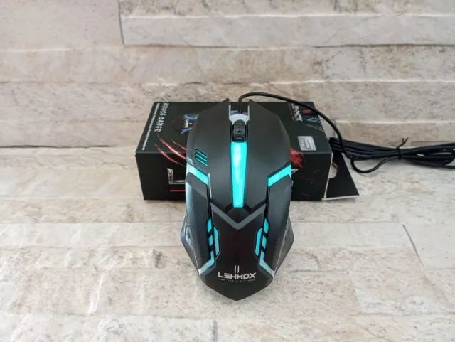 Mouse Gamer Lehmox Usb Led Rgb Com Fio - Foto 3