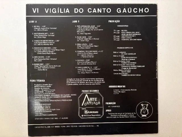 Disco Lp Vinil - Sexta Vigília Do Canto Gaúcho 1988 - Foto 2