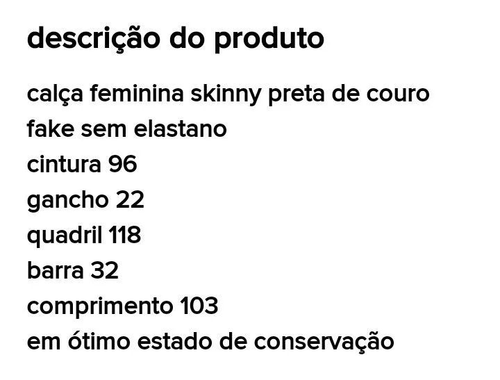 Calça  preta de couro fake feminina tamanho 46 - Foto 5
