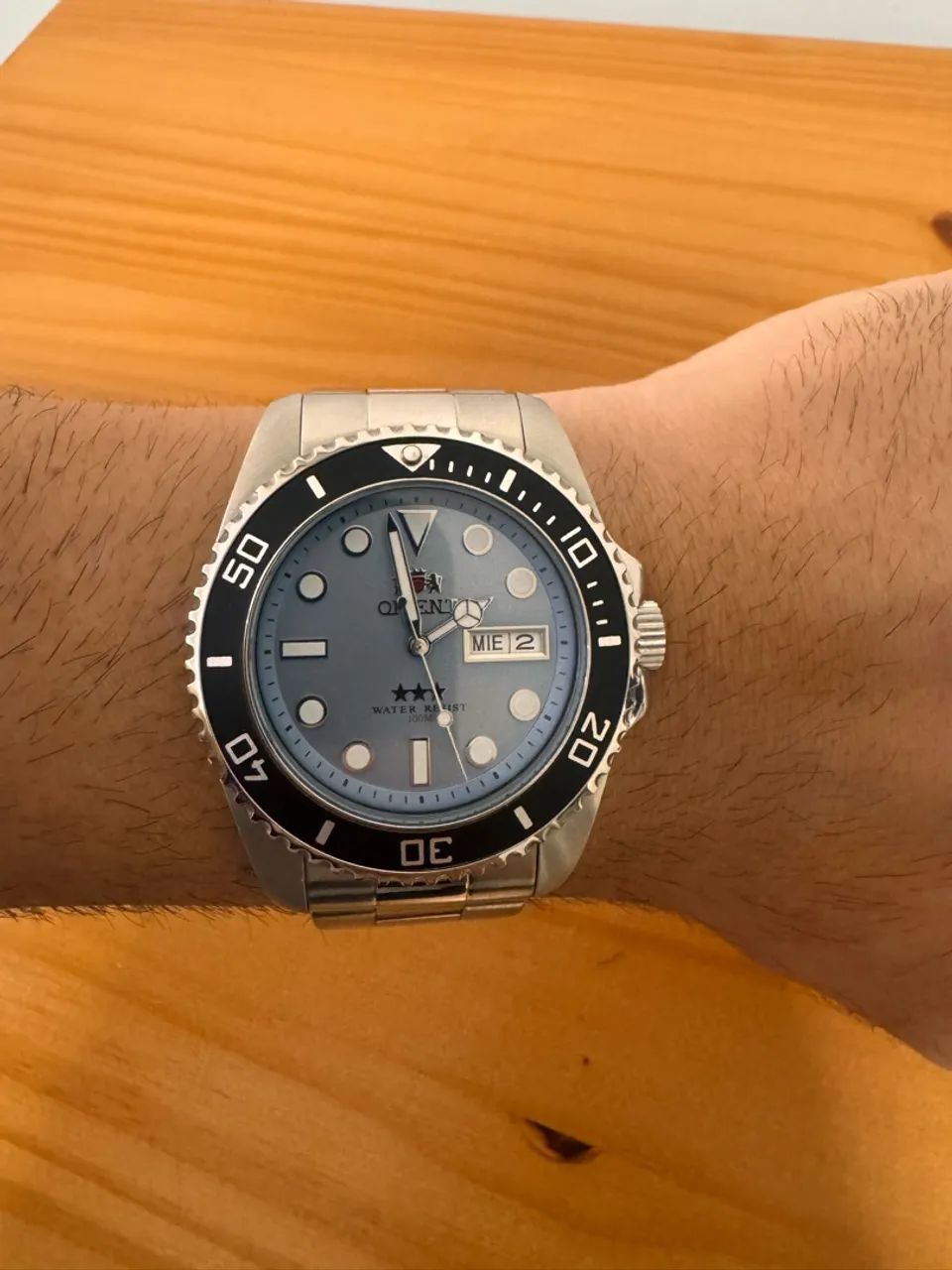 Relógio Orient 3 Estrelas Automático Azul - 42 mm - Original