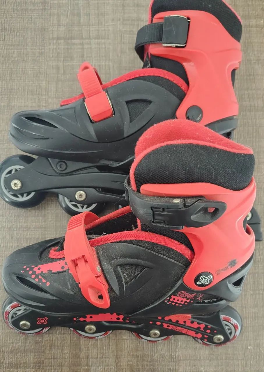 Patins infantil + joelheira , cotoveleira e capacete 