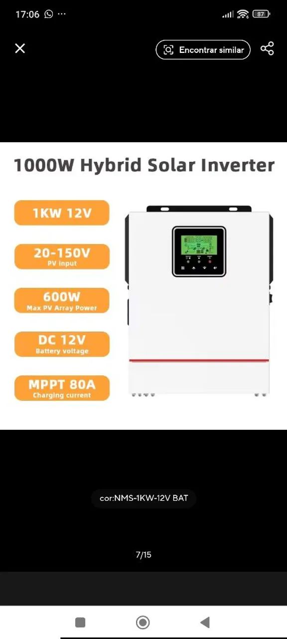 Inversor híbrido solar mppt