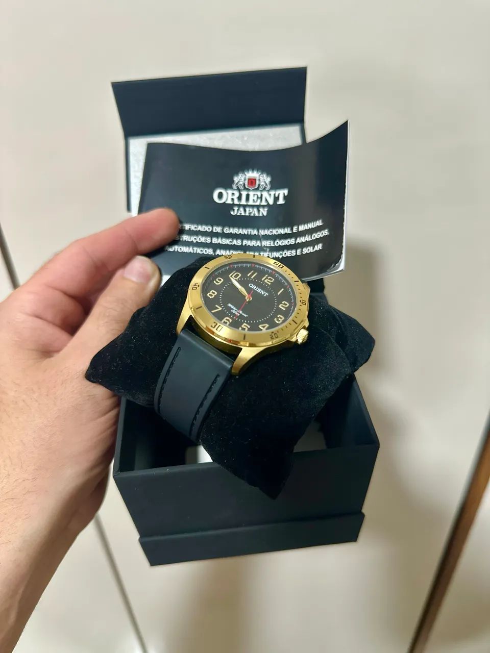Relógio orient pulseira preta silicone 