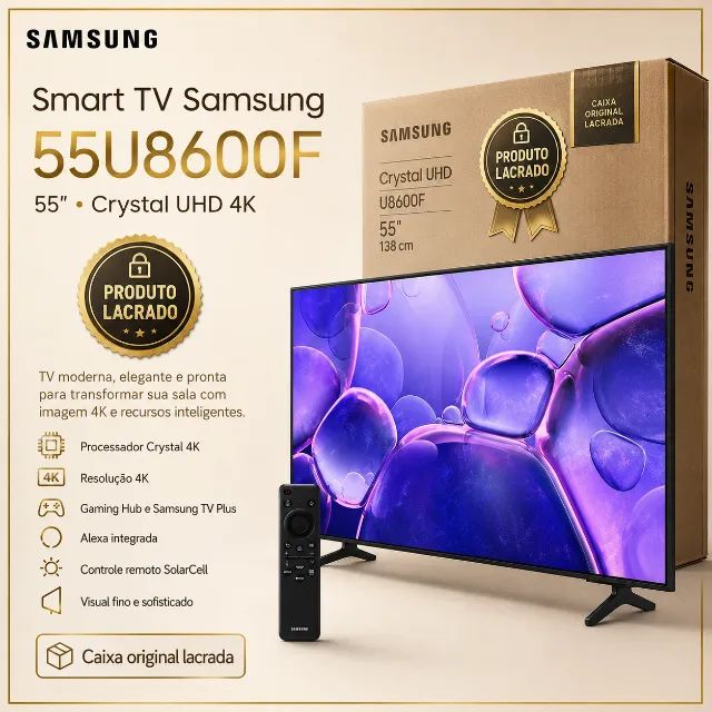 Smart TV Samsung 55U8600F 55? Crystal UHD 4K Nova Lacrada