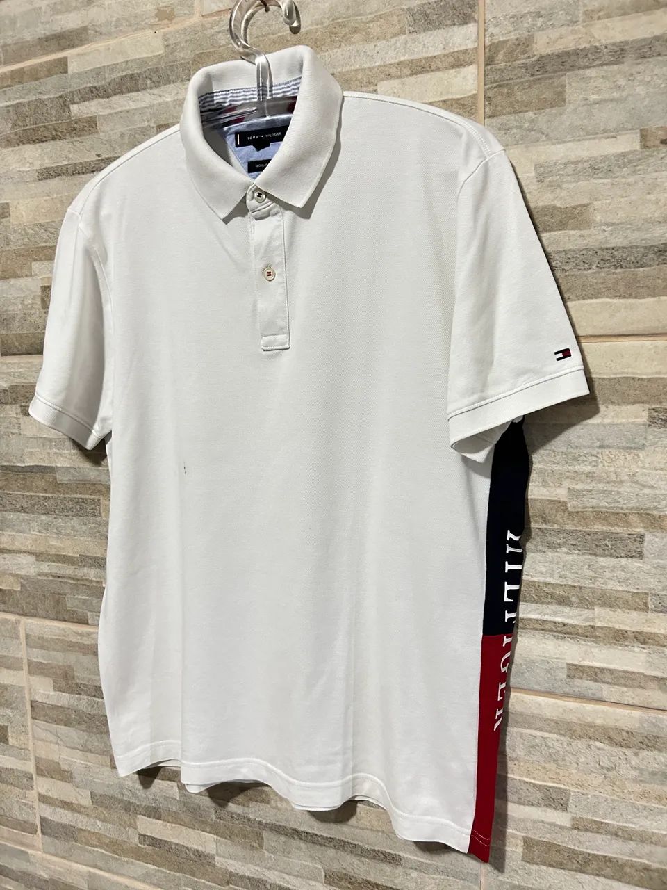 Camisa polo branca Tommy Hilfiger M - Foto 2