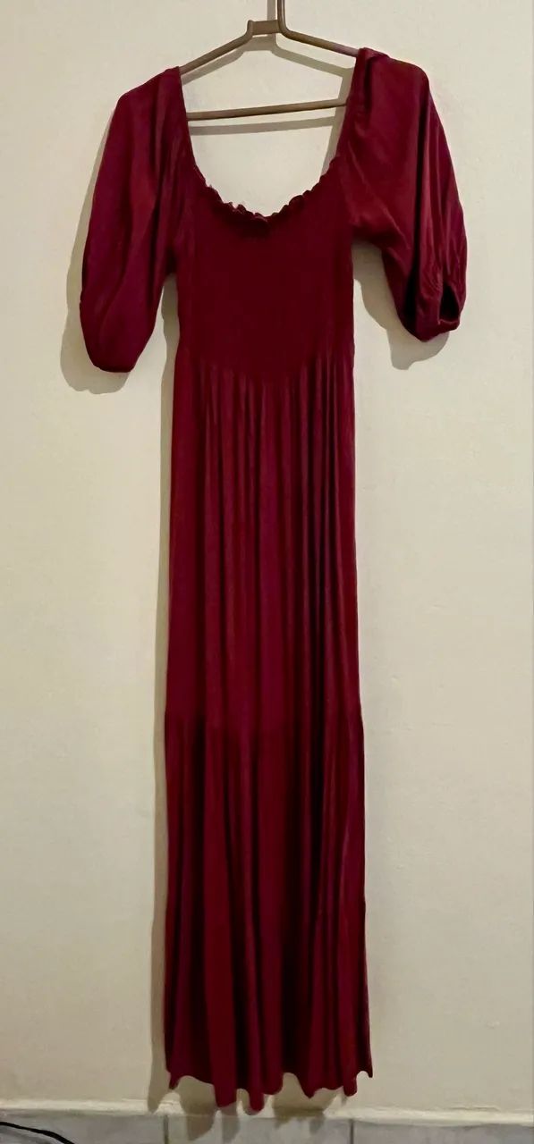 Vestido longo cor de vinho  - Foto 2