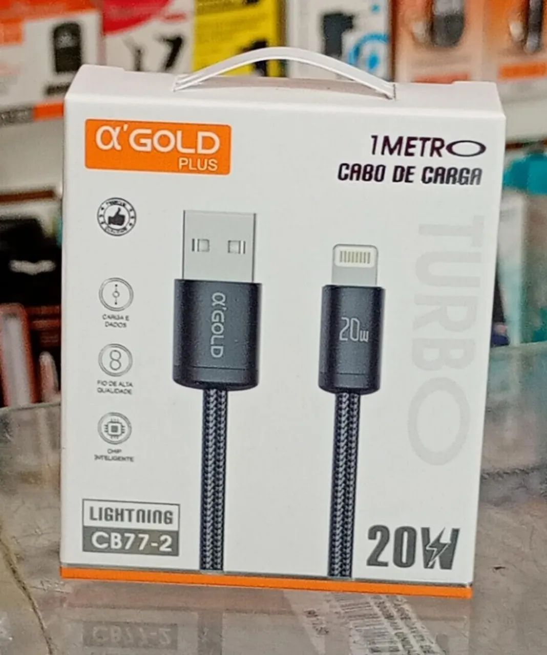 Cabo Usb Para Lightning Turbo 20W 1m Reforçado - Novo