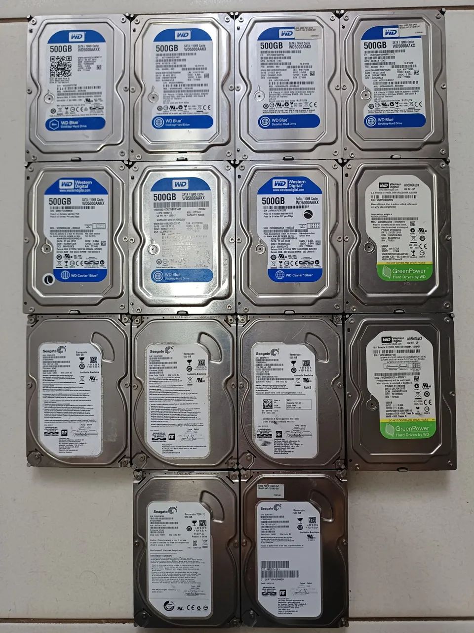 14 Hds 500 Gb desktop CPUs 