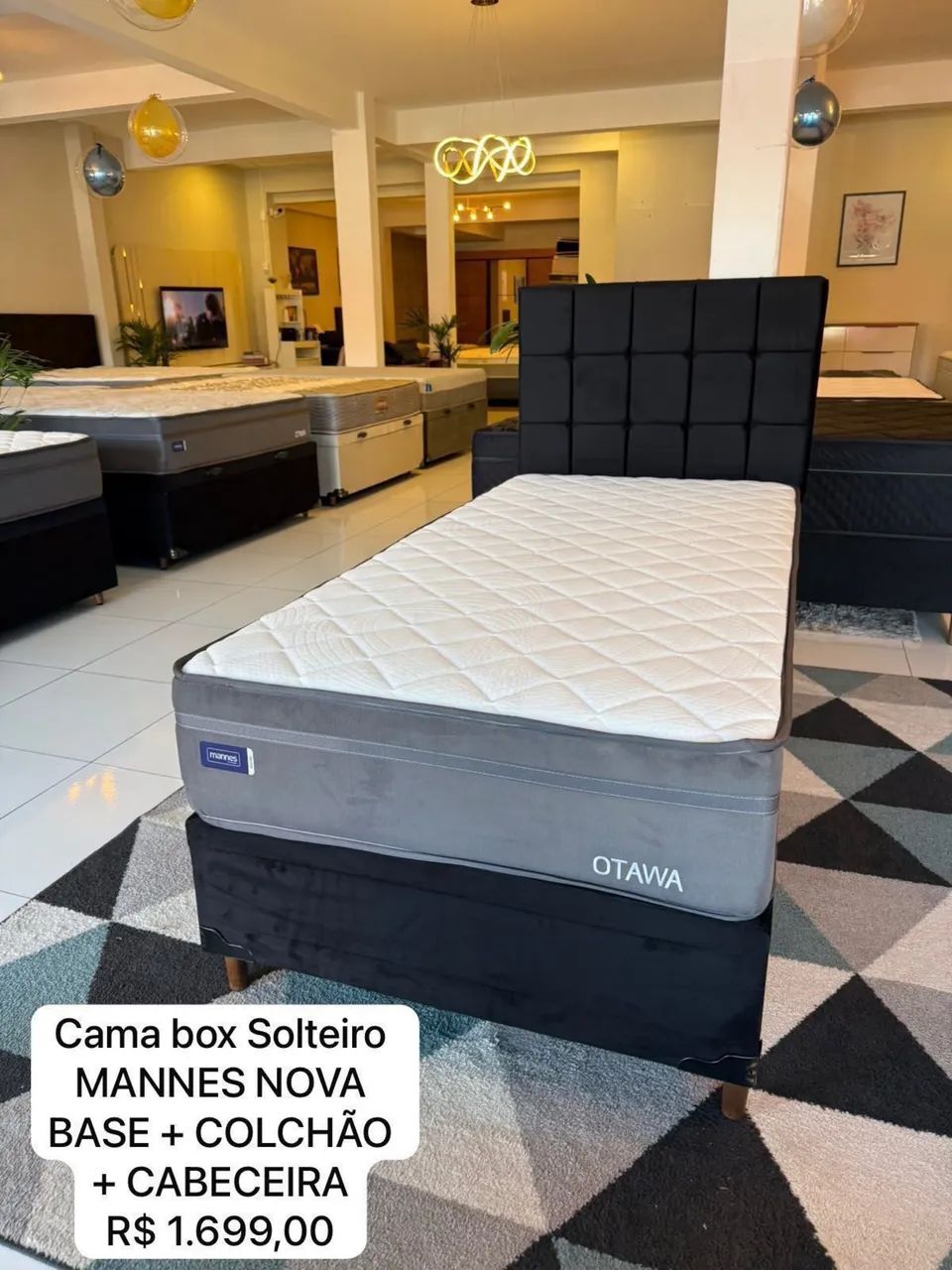 CONJUNTO de solteiro BOX MANNES NOVA - ENTREGAMOS 