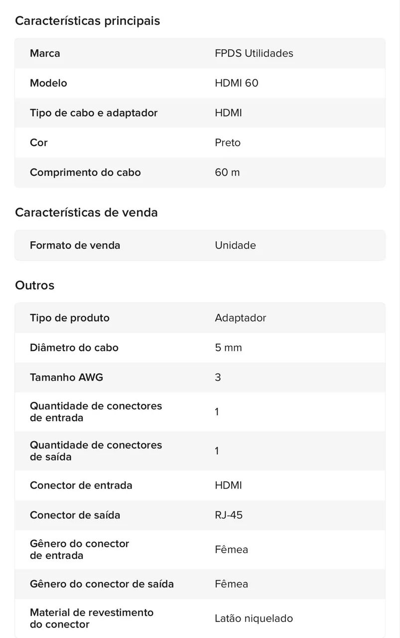Extensor Hdmi 60m Conversor Via Cabo De Rede Cat 5/6 - Foto 5