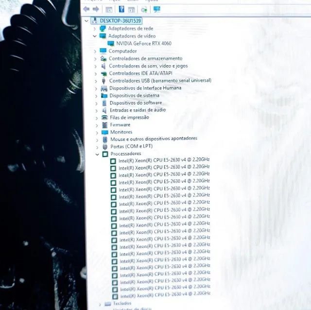 PC Gamer Xeon Placa Vídeo RTX 4060 16gb Ram Ddr4 Ssd 512gb Hd 1Tb Tela 24 180Hz  - Foto 5
