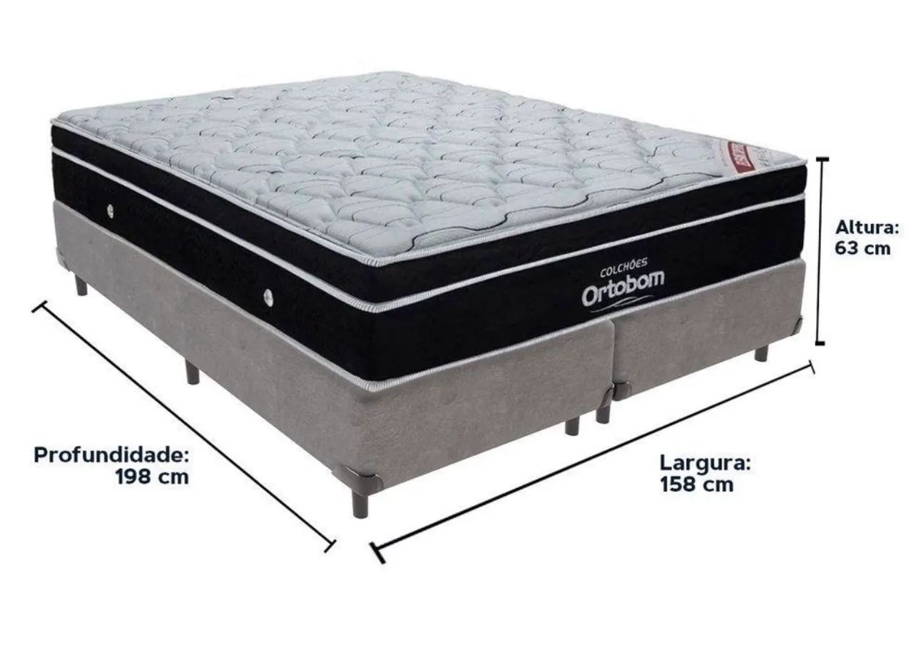 Cama box queen branca ortobom com colchão  - Foto 3