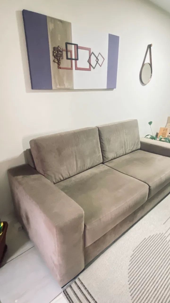 Lindo sofá de suede 