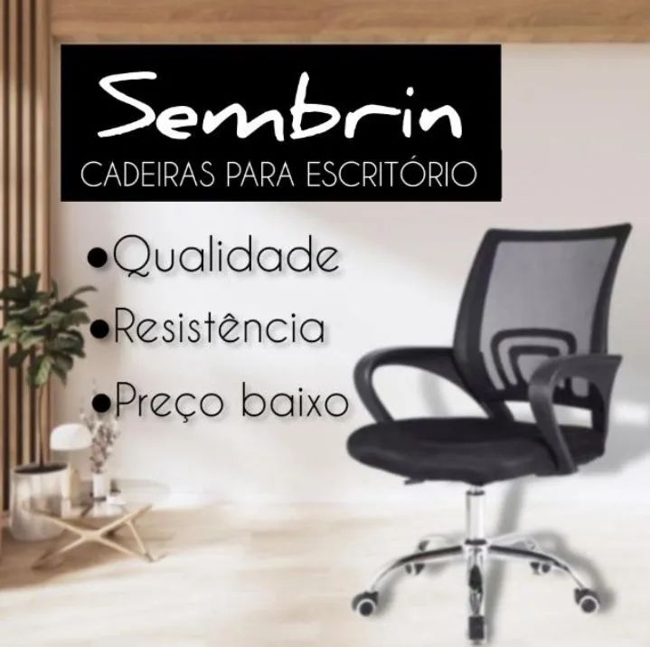 Cadeiras de escritório novas, lacradas na caixa! Montagem grátis. 