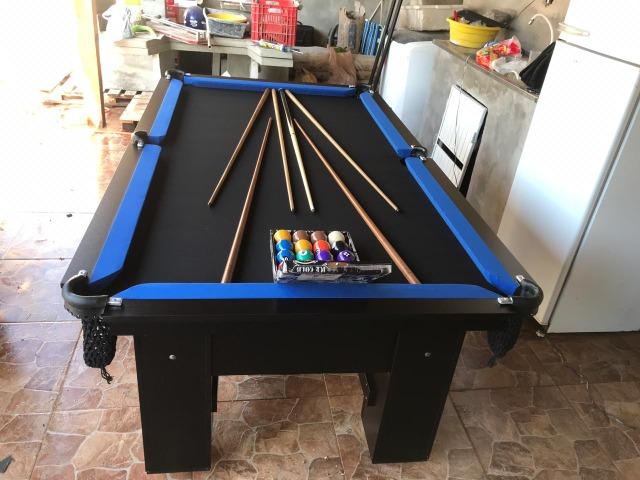 Mesa de Bilhar Bordas Azul Tecido Preto Cor Preta Tx - Foto 2