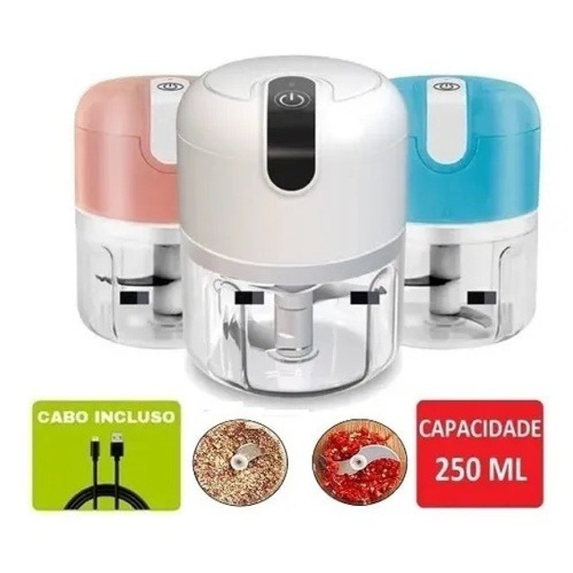 Mini Processador Elétrico De Alho Legumes Usb - 3 Lâminas - Foto 5