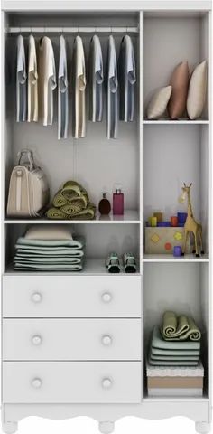 Guarda Roupa Infantil 3 Portas Tedy 100% MDF(Novo) - Foto 3