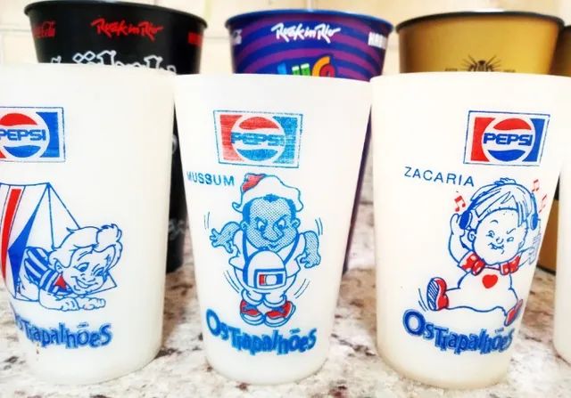 10 Copos Antiguidade:Trapalhões-1988,02Habib's Rock?n Rio/Gênios Rock,02 promo Whisky Teac - Foto 4