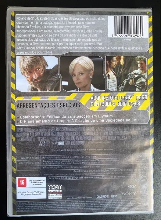 DVD original Elysium com Matt Damon e Jodie Foster - Foto 2