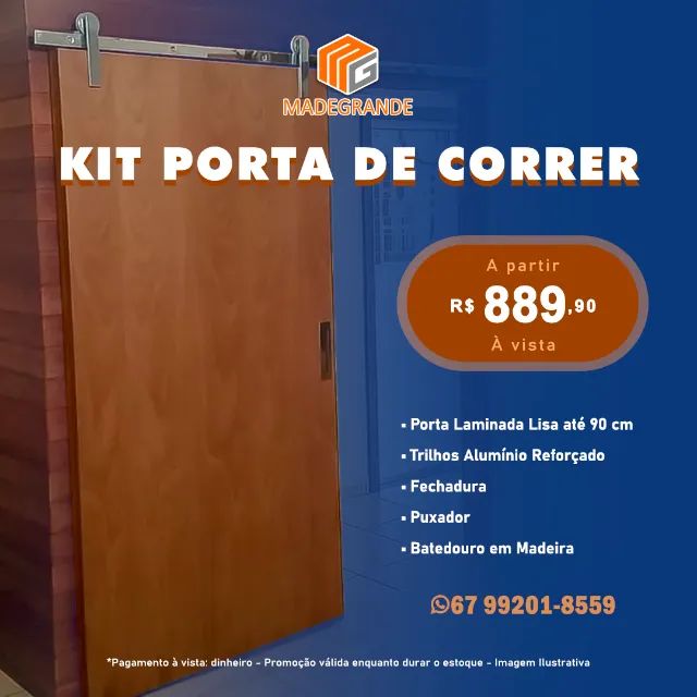 Kit Porta com Trilhos de Correr