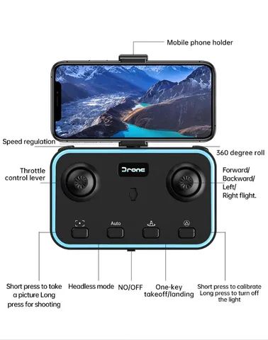 Drone JJRc H111 Verde Controle Remoto Led Voo 360° Dobrável 1 bateria - Foto 6