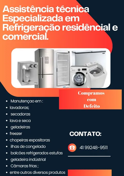 Assistência Tecnica especializada em Refrigeração