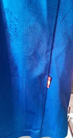 CAMISA SELECAO ESPANHA ADIDAS COPA 1998  FRANCA AZUL FRETE GRATIS - Foto 6