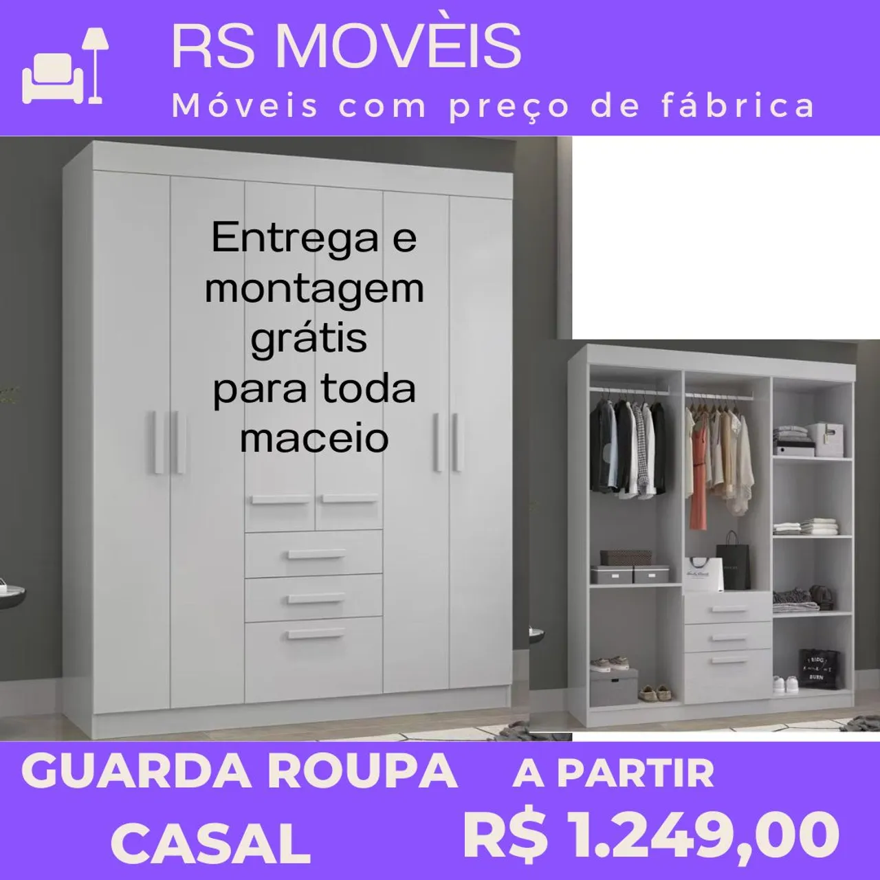 Guarda Roupa Casal 6 Portas