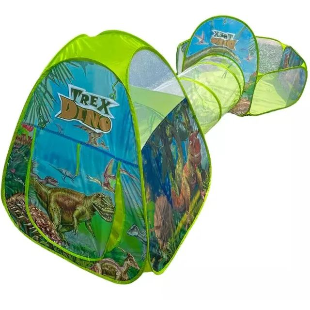 Barraca Infantil Toca Túnel 3 Em 1 Dinossauro T-Rex Verde